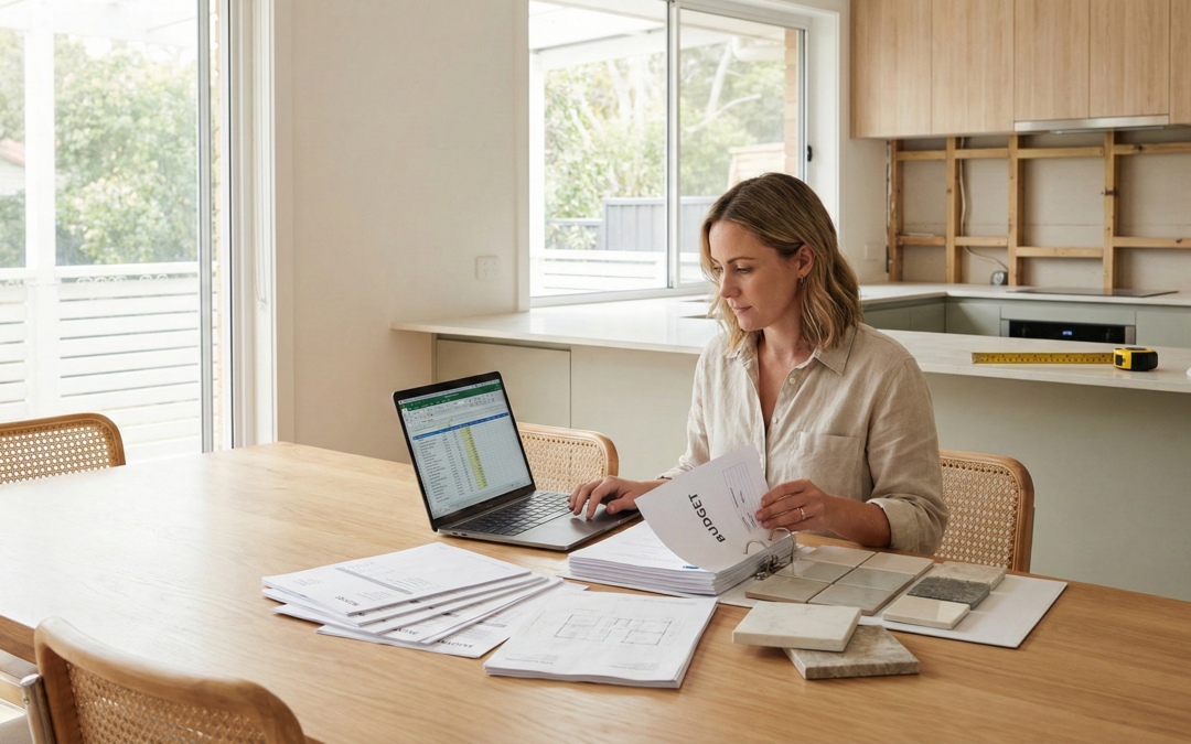 Sydney homeowner planning renovation budget inside a residential property