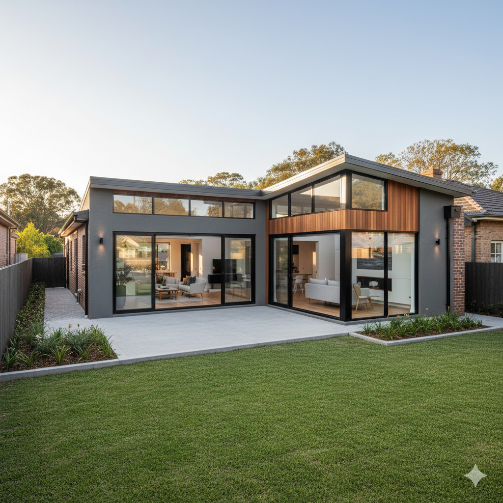 seamless transition between original home and extension