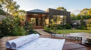 Modern granny flat builder project in Sydney featuring contemporary backyard design and landscaped outdoor living space