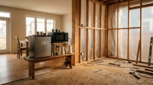 The kitchen is the operational centre of most homes, which is why its renovation creates a ripple effect across daily life. Meal preparation, dishwashing, food storage, and morning routines are all disrupted simultaneously. Unlike a bathroom renovation, where a second bathroom can often serve as a substitute, most homes have only one kitchen. The laundry and dining area are typically the next most affected spaces. Tradespeople require access through common areas, and dust from demolition and sanding can travel through open-plan living zones. Protective sheeting and dust barriers help, but they do not eliminate the impact entirely. Living Without a Kitchen: What You Need to Plan For Most households set up a temporary kitchen in another room during the renovation. A practical temporary setup covers the basics for most families and typically includes: A microwave and toaster oven for hot meals A kettle for hot drinks and instant meals A bar fridge for perishables and drinks A bench surface in the laundry or dining room A portable induction cooktop for simple cooking Meal planning around simple, low-preparation food and occasional takeaway is a practical approach for the duration of the project. Factor in the cost of eating out more frequently for a six-to-eight-week renovation; this adds up and is worth budgeting for separately. Should You Stay or Move Out During a Kitchen Renovation? Most Sydney homeowners stay at home during a kitchen renovation, and it is entirely manageable with the right setup. The decision depends on the scope of work, the size of your household, and your tolerance for disruption. Moving out makes sense if the renovation involves significant structural work, if you have very young children or elderly family members who are sensitive to dust and noise, or if the project extends beyond eight weeks. Short-term rental or staying with family during the highest-disruption weeks, typically demolition and rough-in, is a practical middle ground that many households use. Staying home works well for mid-range renovations where a temporary kitchen can be set up, and trades are on site for defined hours each day. Managing Children and Pets During the Renovation Young children and pets require specific planning during a kitchen renovation. Construction sites carry real safety risks, including exposed fixings, power tools, and open cavities in walls and floors. Establishing a clear boundary between the construction zone and the rest of the home before work begins is essential. For pets, dust and chemical fumes from adhesives and sealants can cause respiratory irritation. Keeping animals in a separate part of the home during active work hours and ensuring good ventilation in adjacent rooms reduces the risk. Discuss site access and safety protocols with your contractor before demolition begins