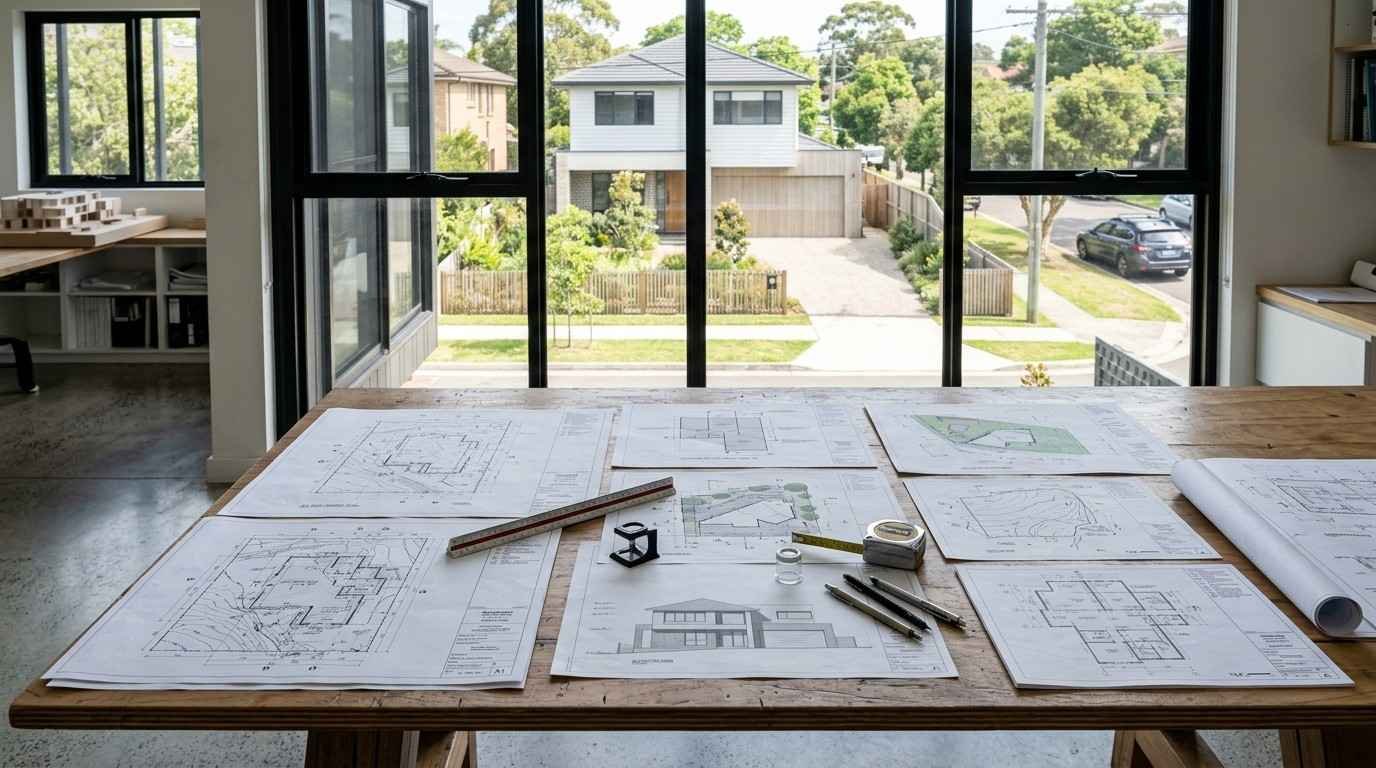 Residential site plans and development drawings showing Housing SEPP compliance for a Sydney home project.