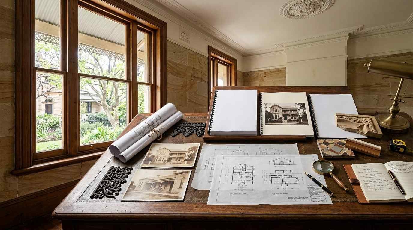 Heritage Impact Statement, conservation plans, and archival documentation prepared for a Sydney heritage renovation application.