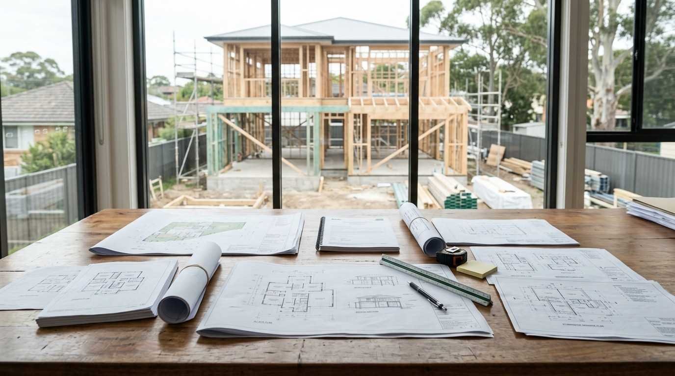 Architectural plans and approval documents prepared for a Complying Development Certificate application in Sydney.