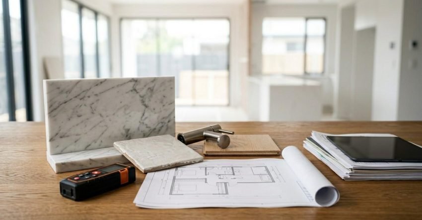 Bathroom renovation material cost planning and samples.