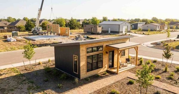 Affordable modern modular ranch and tiny homes with simple energy efficient designs and cost effective construction concepts
