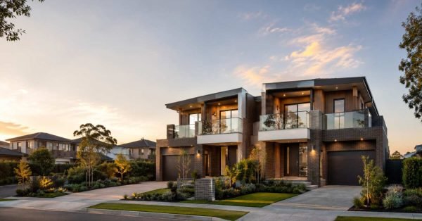 Premium modern duplex in a desirable Sydney suburb with contemporary architecture and landscaped surroundings, representing strong investment potential and long-term property value.