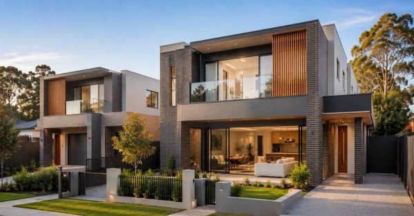 Contemporary Sydney duplex showcasing open-plan living, spacious interiors, and modern architectural design ideas for efficient family floor plans.