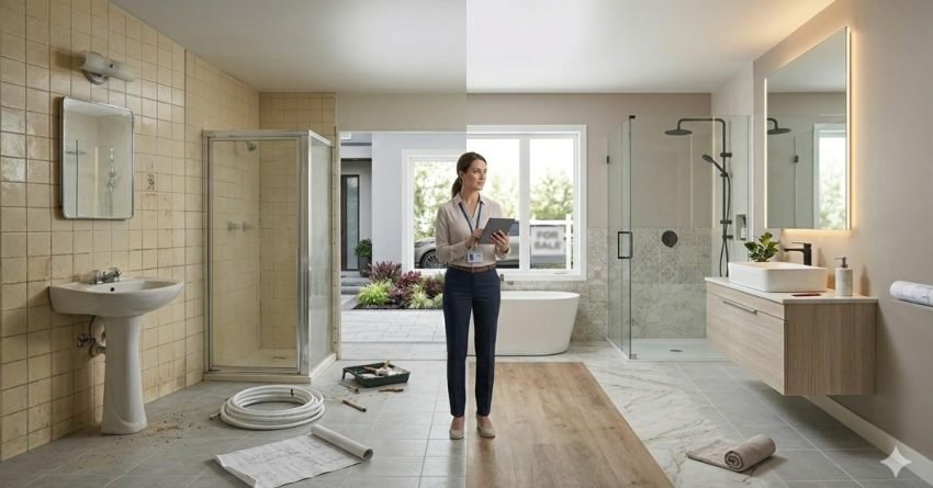 bathroom renovation before and after showing increased home value and return on investment