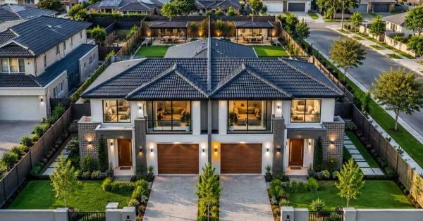 newly completed duplex development
